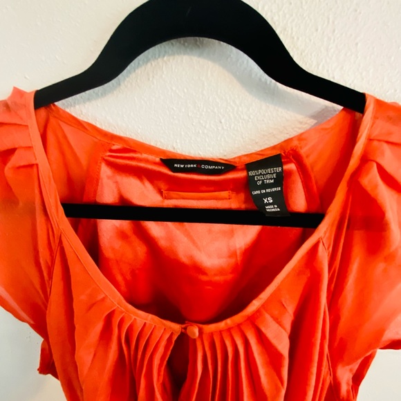 Orange Pleated Dress - Picture 3 of 3